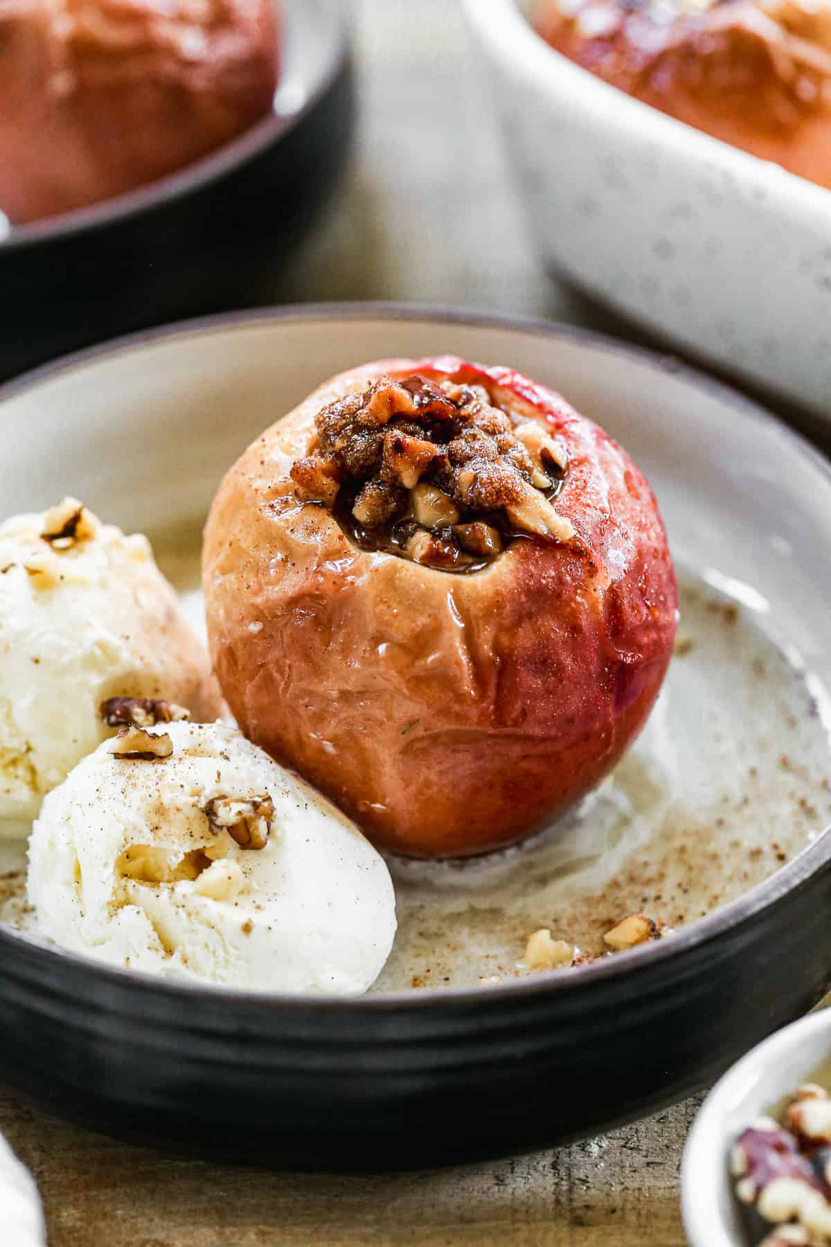 These Baked Apples offer a lighter, portion-sized dessert filled with warm cinnamon sugar and nuts - perfect for a simple fall treat.