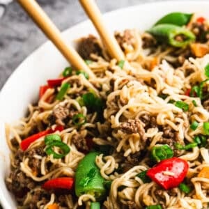 These saucy Mongolian noodles come together fast for a weeknight dinner that’s hearty, flavorful, and family-approved.