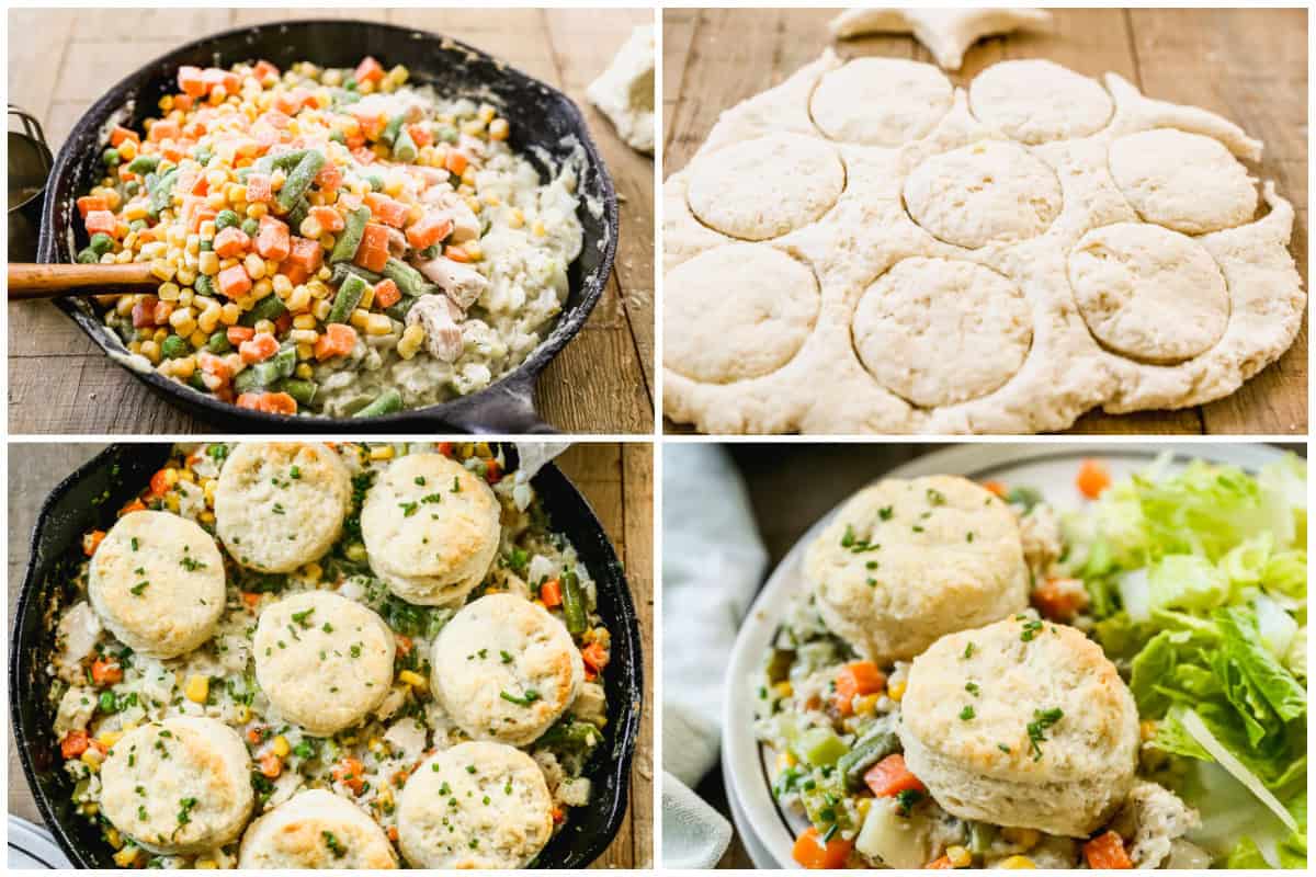 Biscuit Chicken Pot Pie is an effortless and equally comforting dish as it's more complicated Chicken Pot Pie version. Topped with flaky, golden biscuits, this meal is a win in everyone's book!