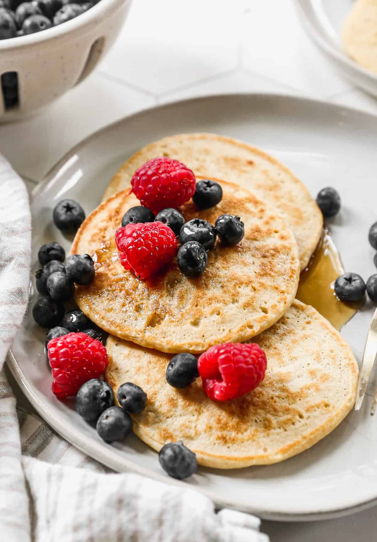 Cottage cheese pancakes that taste indulgent and keep everyone full until lunch.