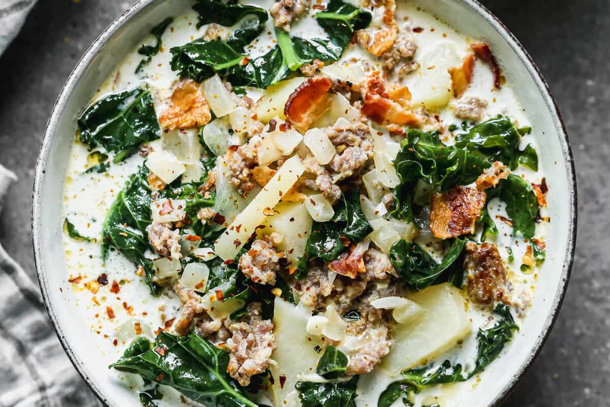 Creamy Zuppa Toscana is everything you love about the restaurant version- made easier and cozier at home.