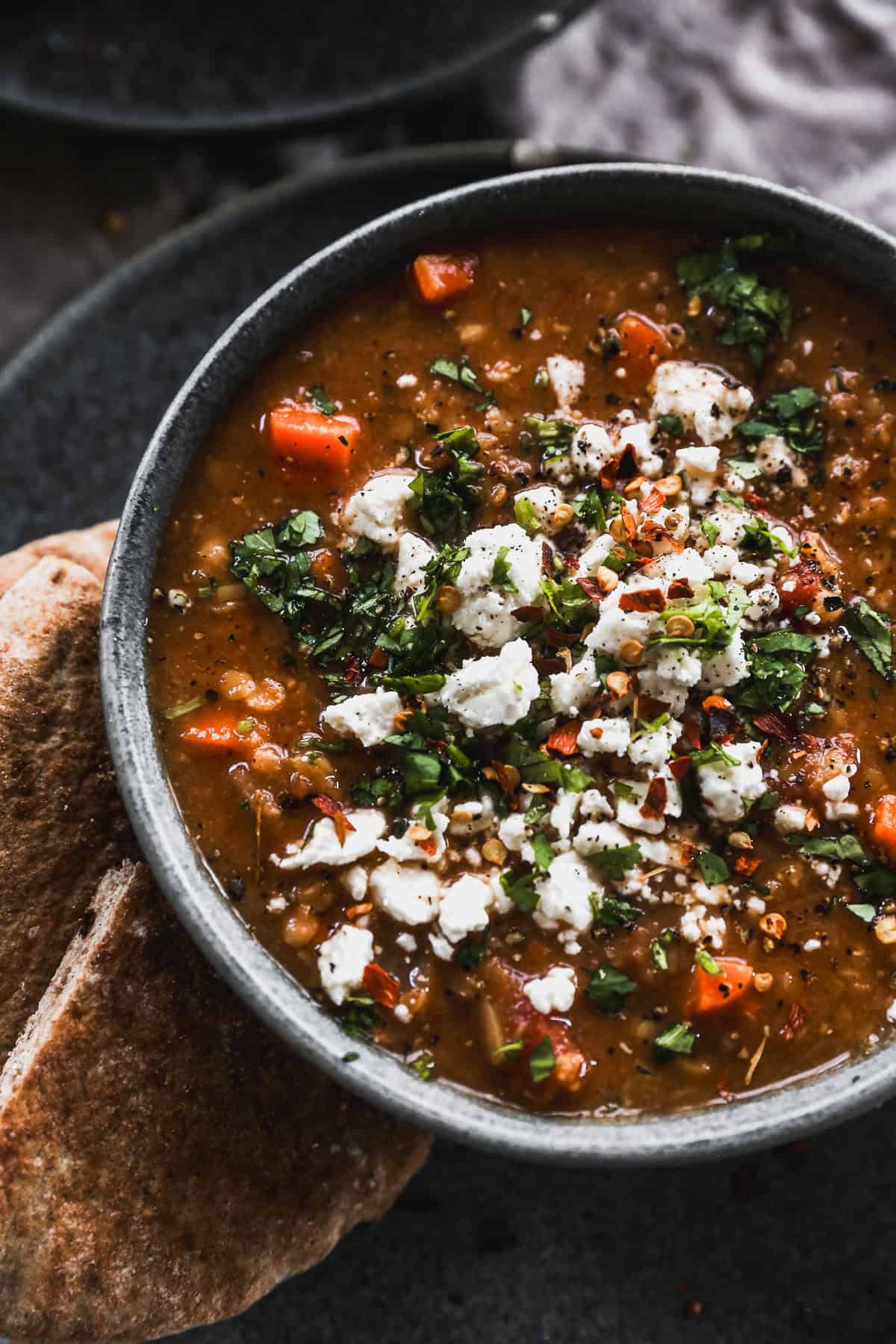 This lentil soup warms me up and fills me up - without any meat required.