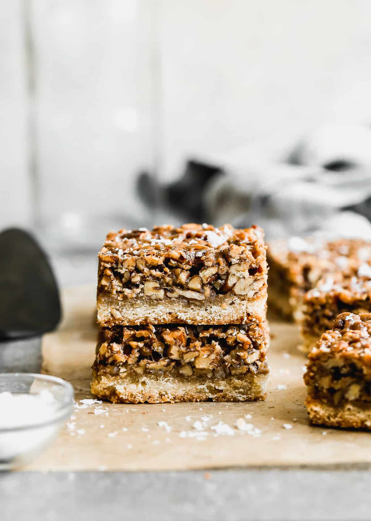 Pecan pie bars are a bite-sized way to enjoy classic pie flavor.