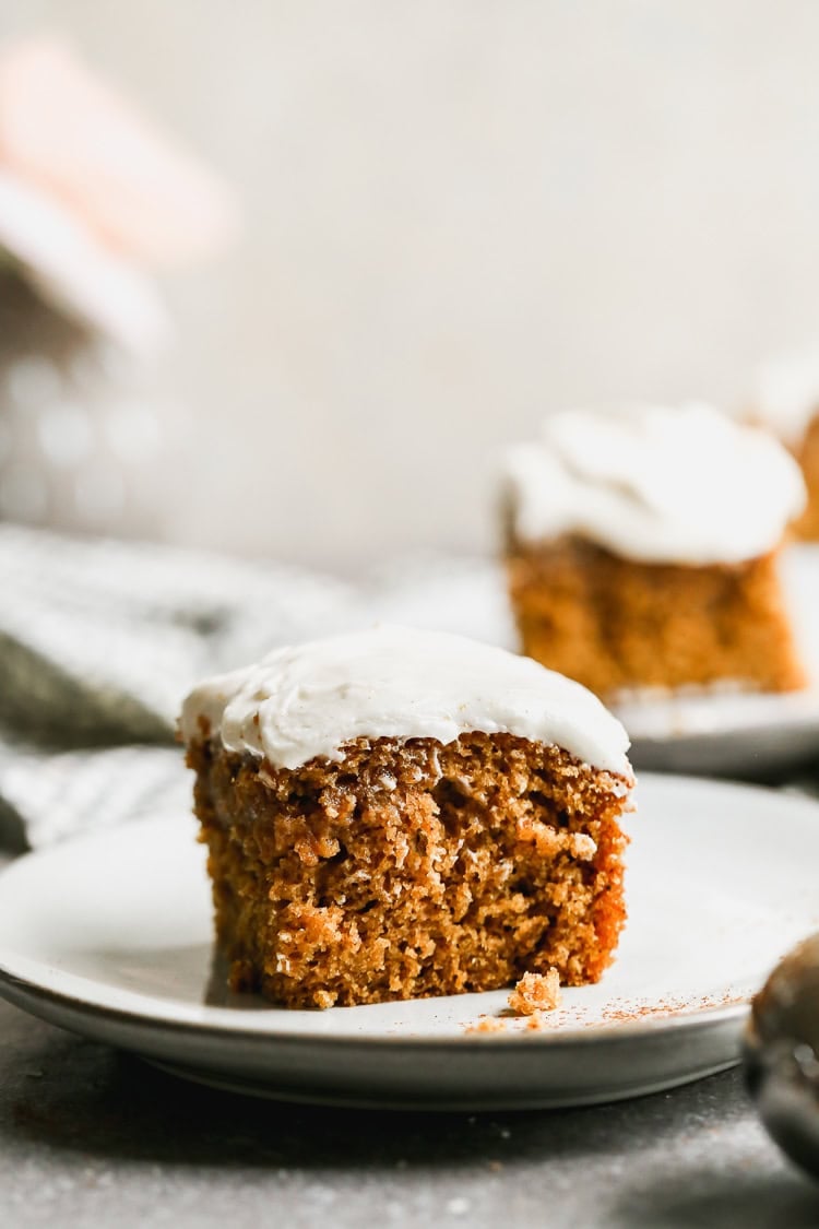 Pumpkin cake is a simple sheet cake that’s big on flavor and perfect for parties.
