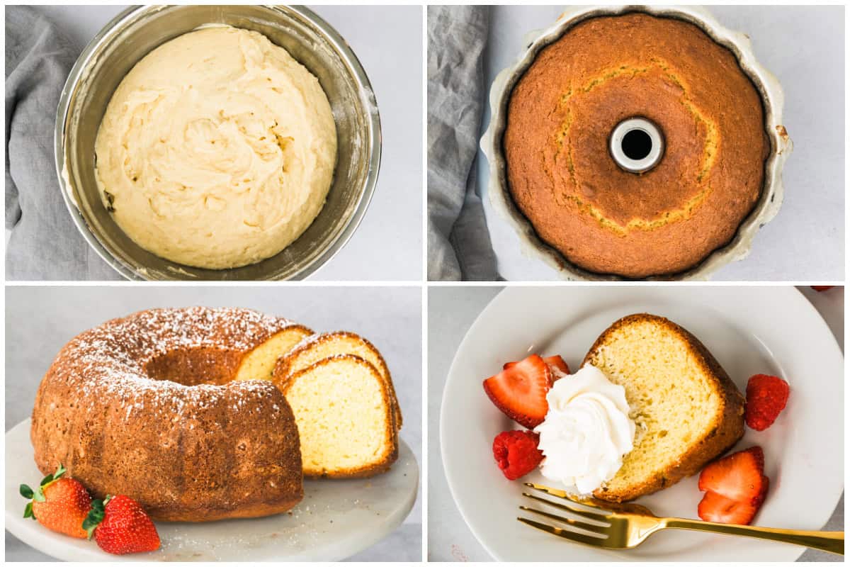 An old fashioned Pound Cake is easy to make in a bundt pan and absolutely moist and delicious!