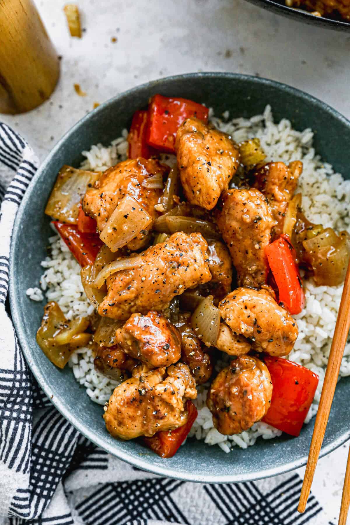 This Black Pepper Chicken recipe brings peppery flavor to a quick skillet meal.