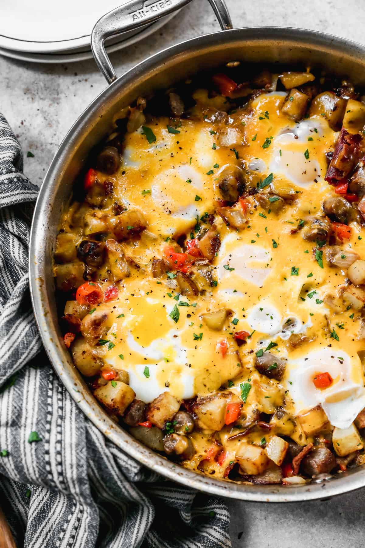 This easy Breakfast Skillet is a one pan meal perfect for breakfast, brunch, or a quick dinner.