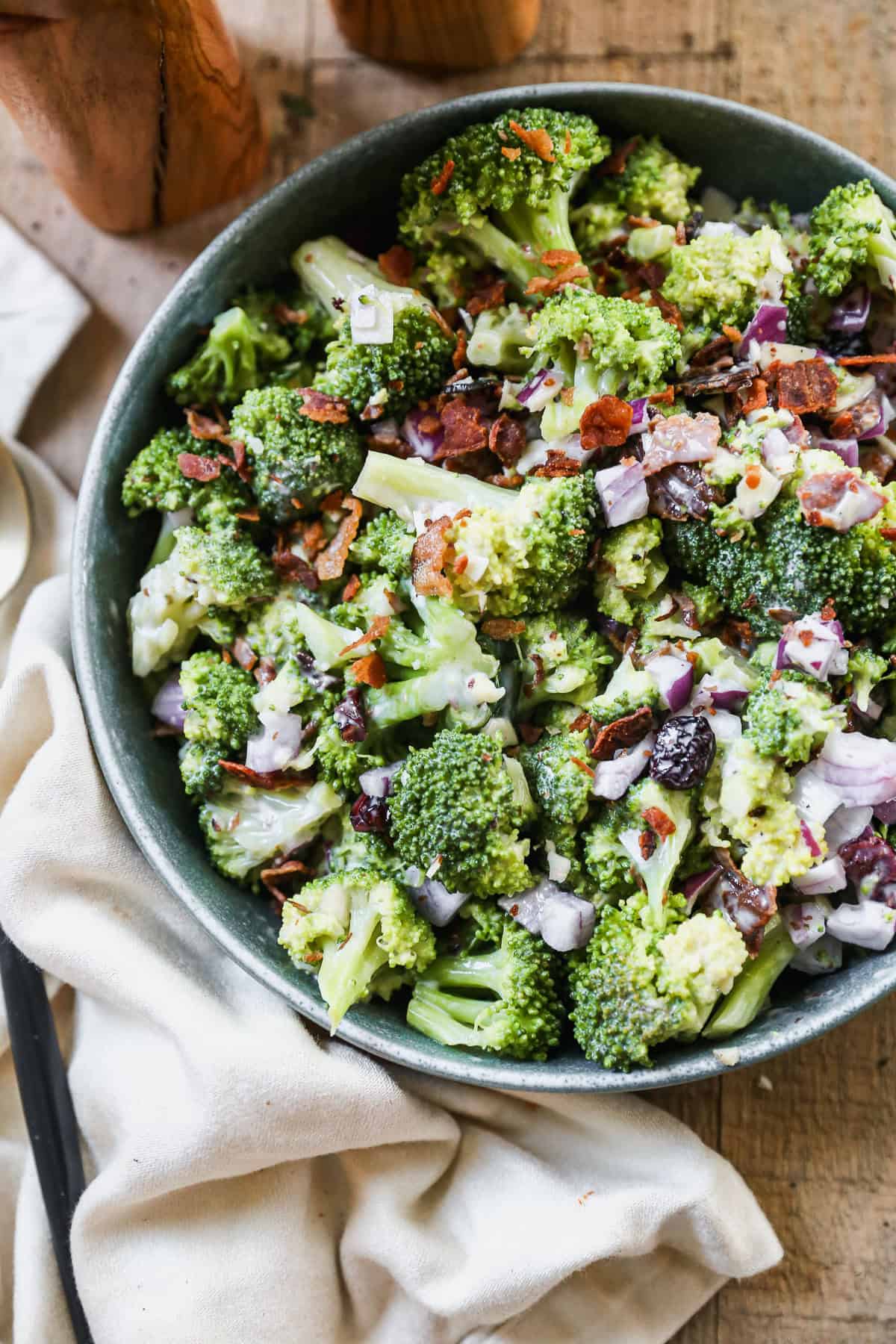 This broccoli salad is crunchy, creamy, and easy to prep the night before Thanksgiving.
