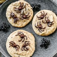 Spider cookies are a fun and easy Halloween twist on chocolate chip cookies that kids love decorating.