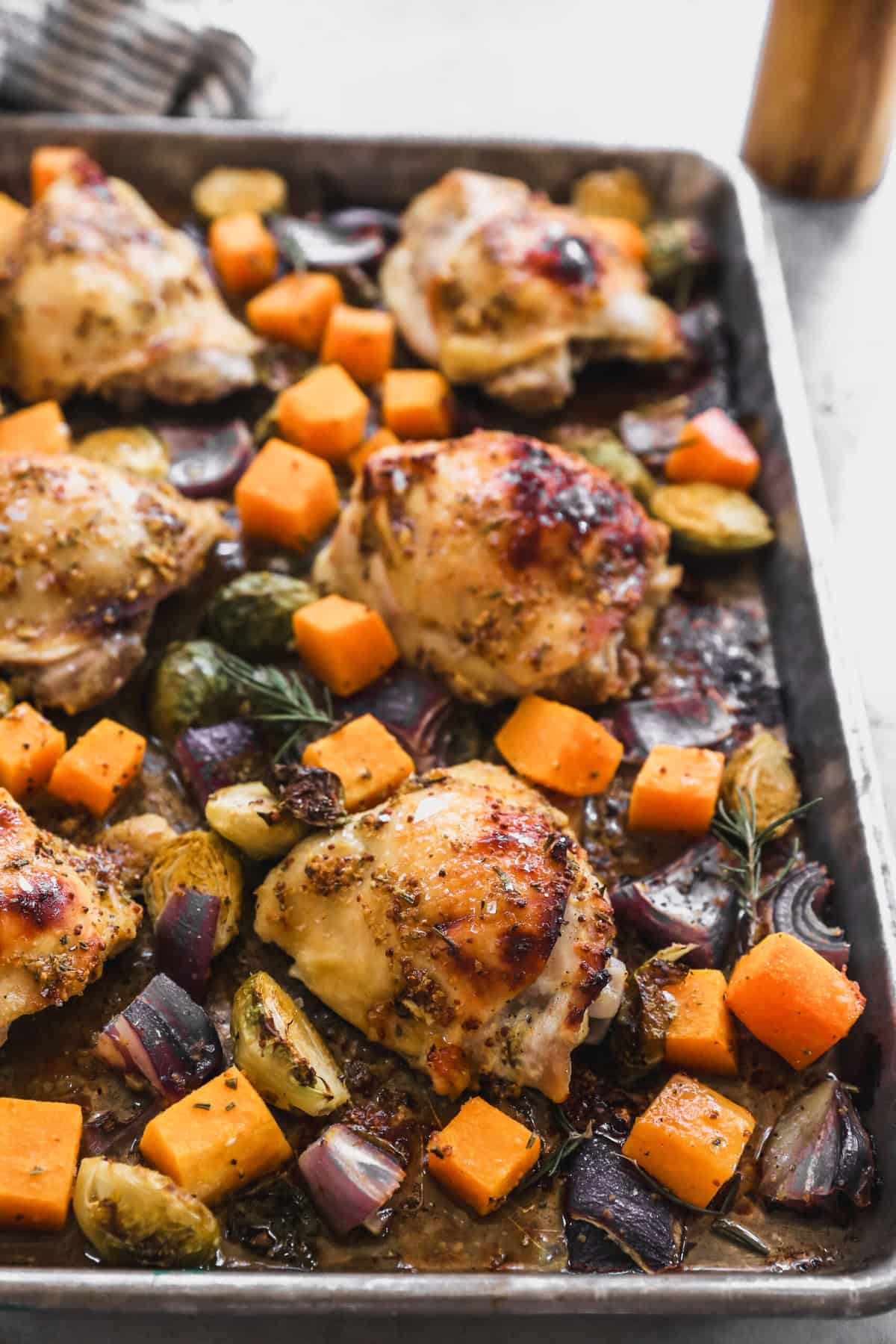 This Honey Mustard Chicken recipe gives a simple, balanced baked dinner with vegetables.