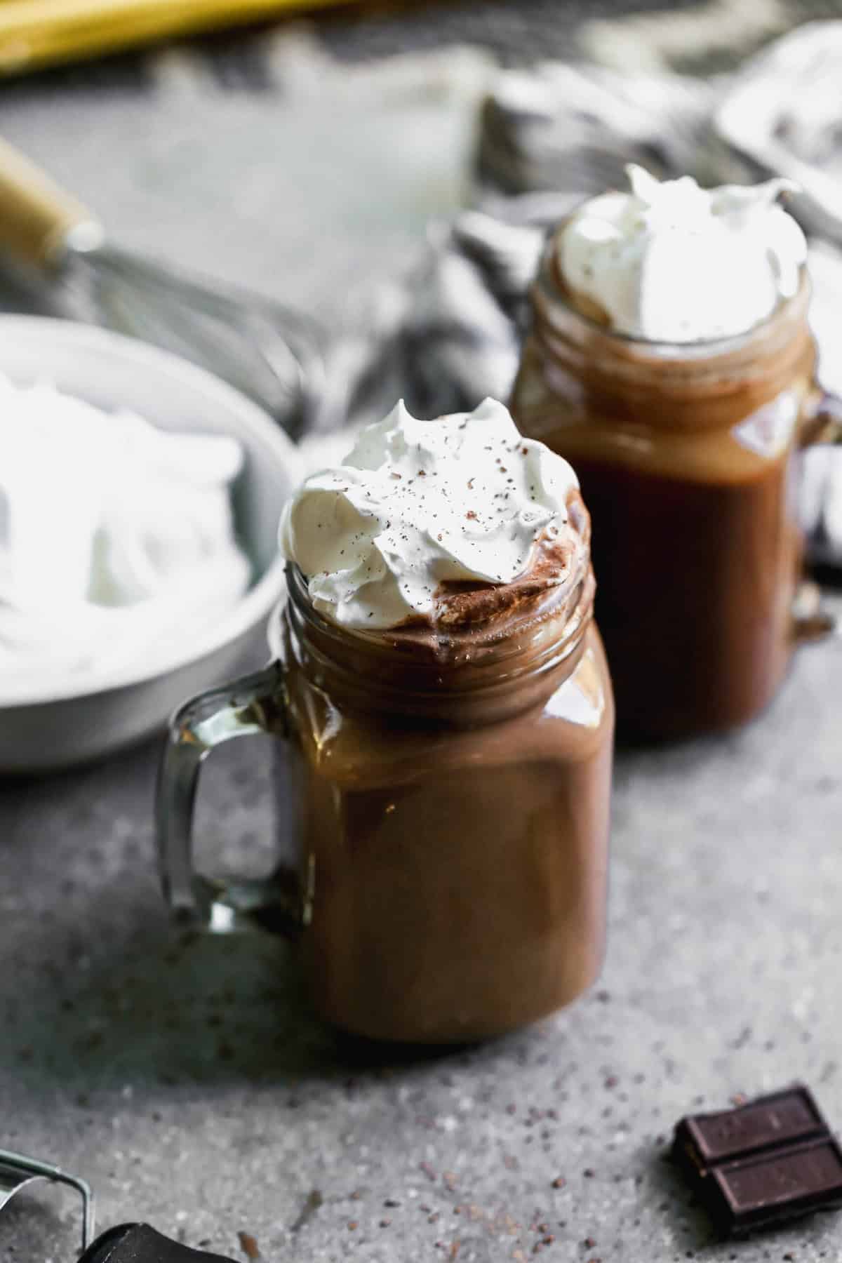 This rich hot cocoa is the perfect treat to warm up with after Halloween festivities.