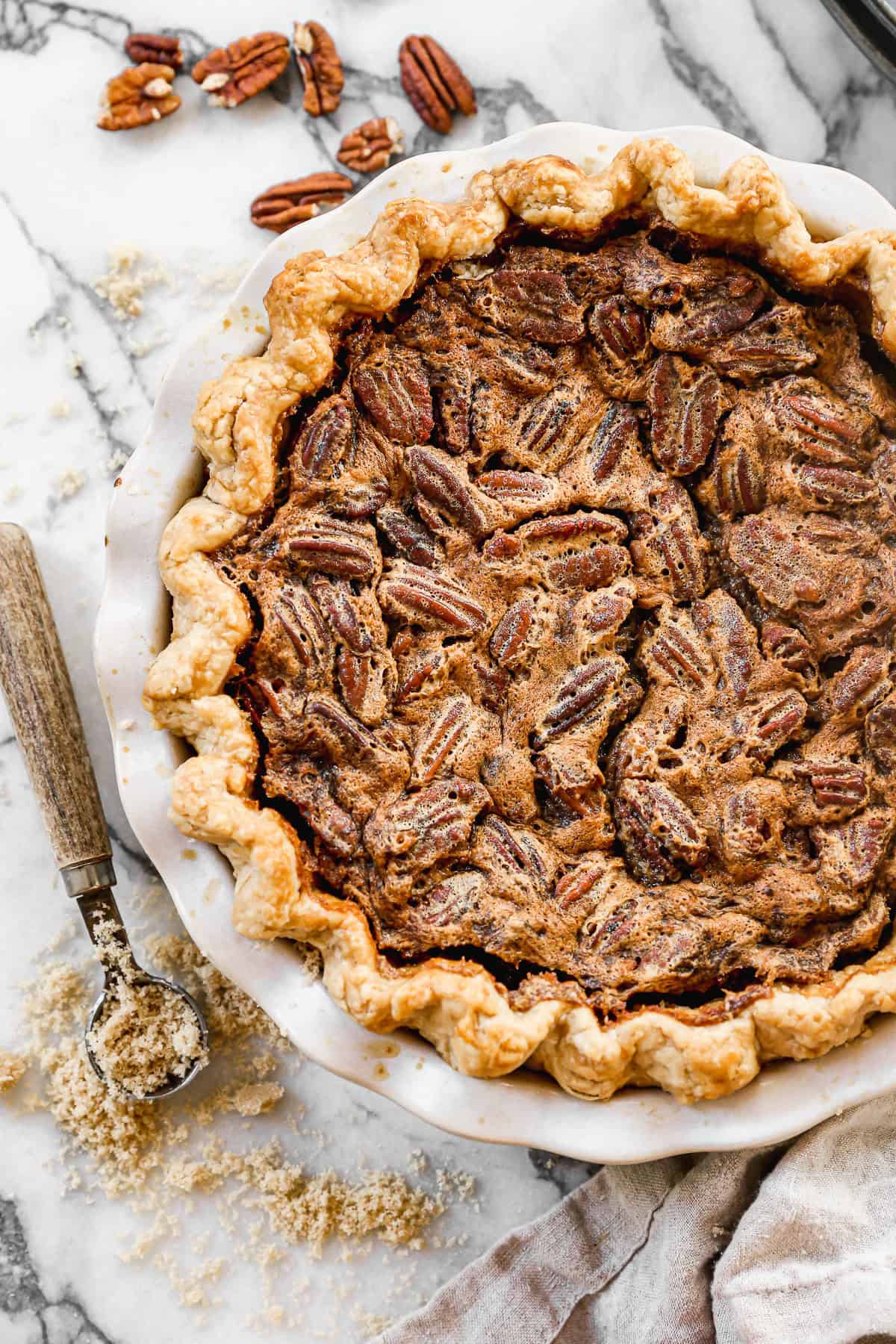This classic pecan pie is the perfect make-ahead dessert for a sweet and crunchy end to your Thanksgiving meal.