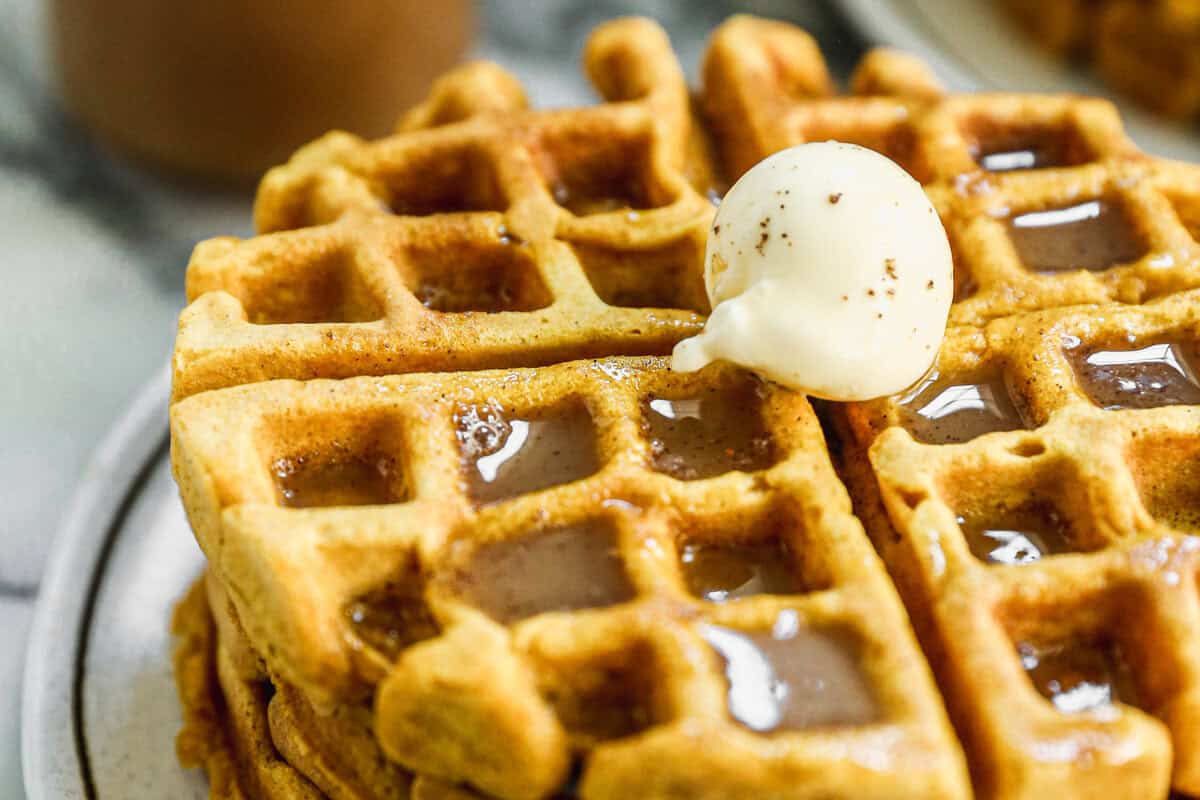 These pumpkin waffles bring breakfast into fall mode with warm spices and fluffy texture.