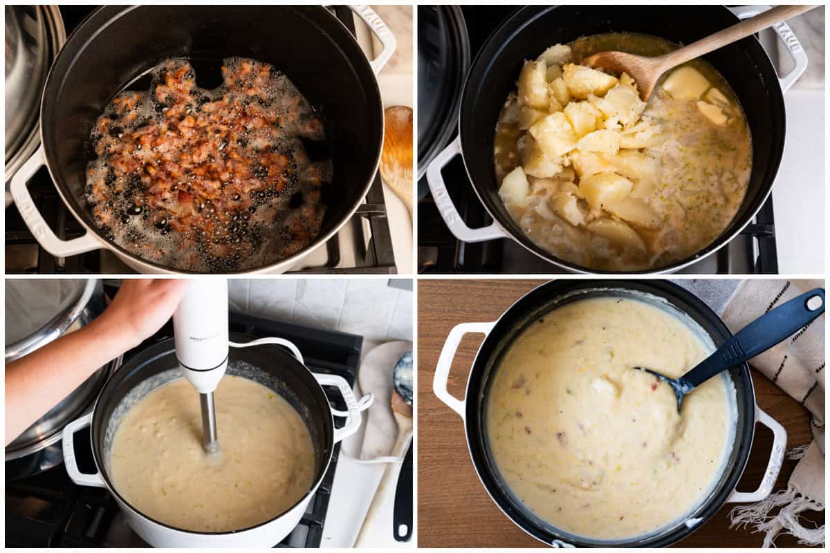 This loaded Baked Potato Soup recipe is easy and simple to make with baked potatoes, bacon, and some chopped veggies. It's absolutely perfect!