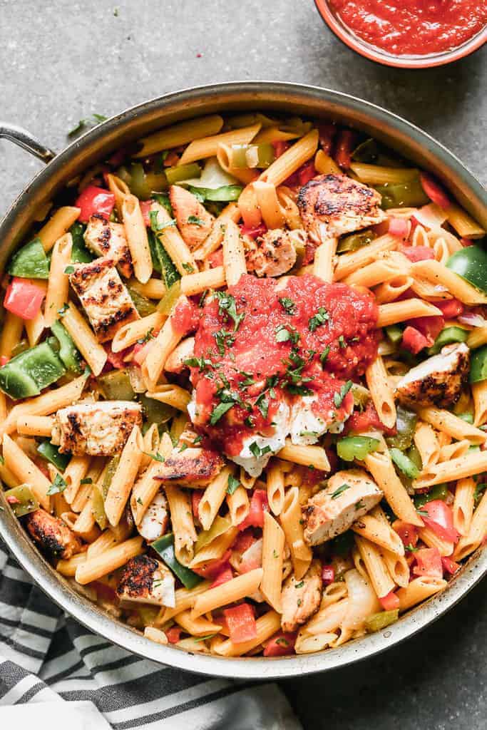 This bold and colorful turkey pasta combines fajita flavor with a creamy twist for a fresh take on leftovers.