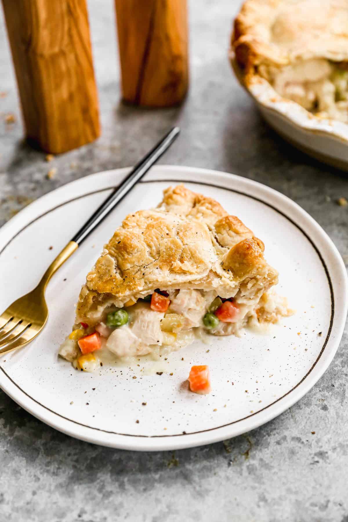This classic turkey pot pie is a go-to post-Thanksgiving meal with tender filling and flaky crust.