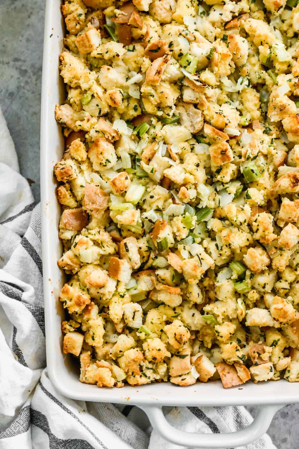 Cornbread Dressing made from scratch is rich, savory, and perfect for feeding a crowd.