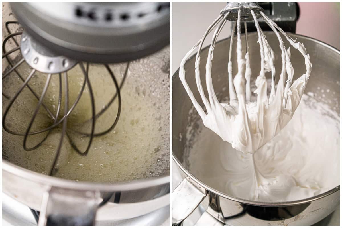 Royal icing made in a mixer, using egg whites, powdered sugar and cream of tartar, until the frosting is stiff enough to use to assemble a gingerbread house.