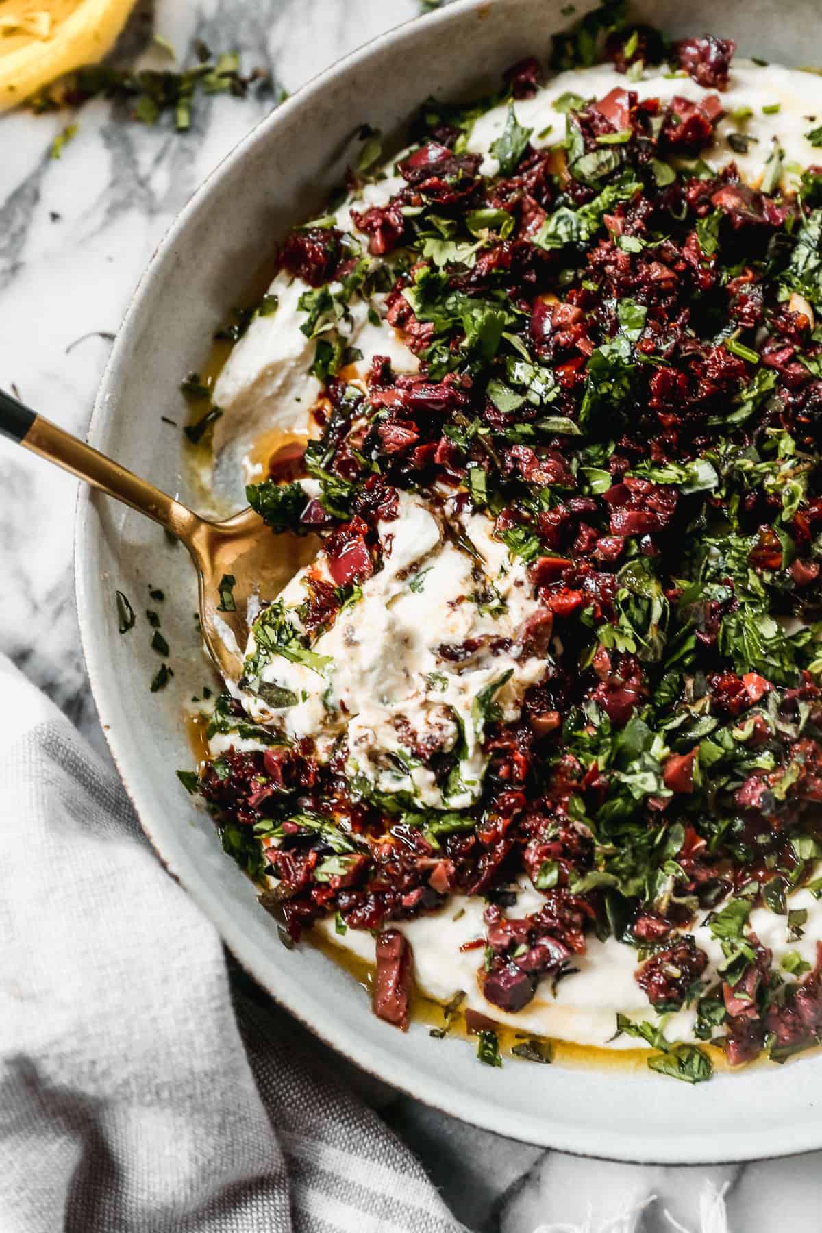 Whipped Goat Cheese is the kind of easy appetizer that feels fancy but takes almost no time to throw together.