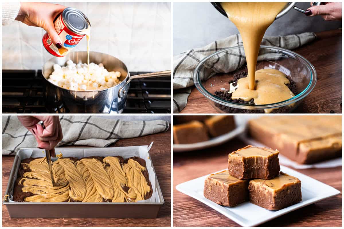 Chocolate and Peanut Butter Fudge is the best new flavor twist! It's the rich and creamy chocolate fudge we love, marbled with a delicious peanut butter swirl. You have to try it!