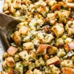 This classic stuffing recipe is a must-make if you're hosting a crowd and want something comforting, simple, and satisfying!