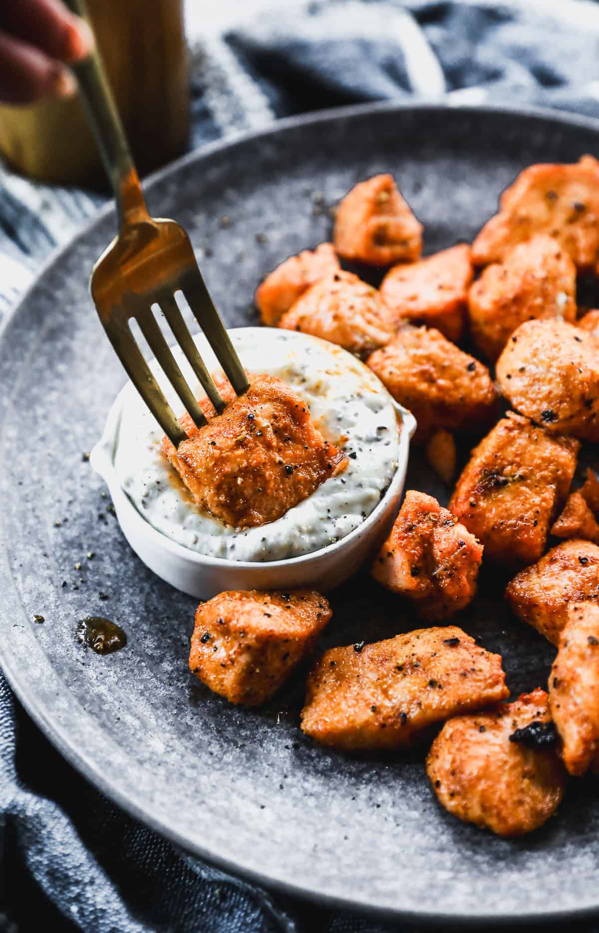 Air Fryer Salmon Bites are crispy, tender bites that are protein-packed and perfect for fast, healthy dinners.