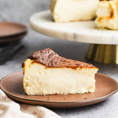 This easy Basque Cheesecake recipe is creamy and delicious.