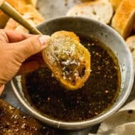 This olive oil bread dip recipe can be made in just 5 minutes with ingredients you already have on hand. It's flavorful and delicious!