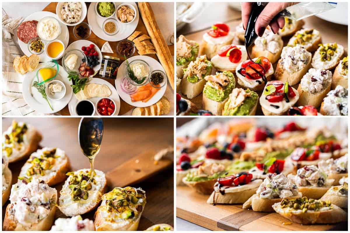 This simple Canapés recipe has a variety of flavor combinations and are easy and beautiful to serve at any holiday, game day, or gathering!