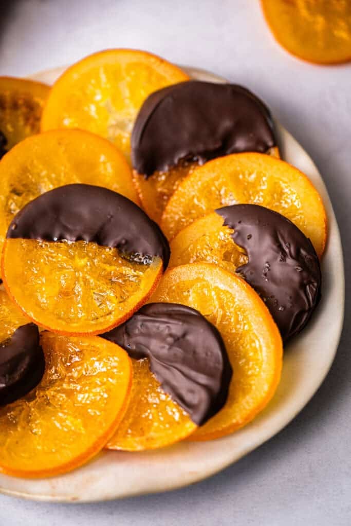 Candied Orange Slices is easy to make with just 3 ingredients! They are sweet, flavorful, and so delicious plain or dipped in chocolate!
