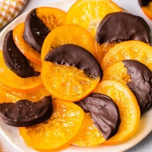 Candied Orange Slices are such a delicious treat that you can dip in chocolate or leave plain. They simmer in sugar and water then dry to develop that perfect sweet, chewy texture.