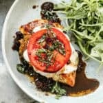 Chicken Caprese is a quick one-pan dinner with juicy chicken, mozzarella, and balsamic for a fresh and healthy meal.