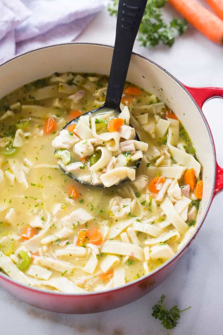 Chicken Noodle Soup is a comforting dinner recipe perfect for chilly nights.