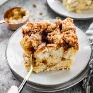 This French Toast Casserole is easy to prep the night before so you can sleep in on Christmas.