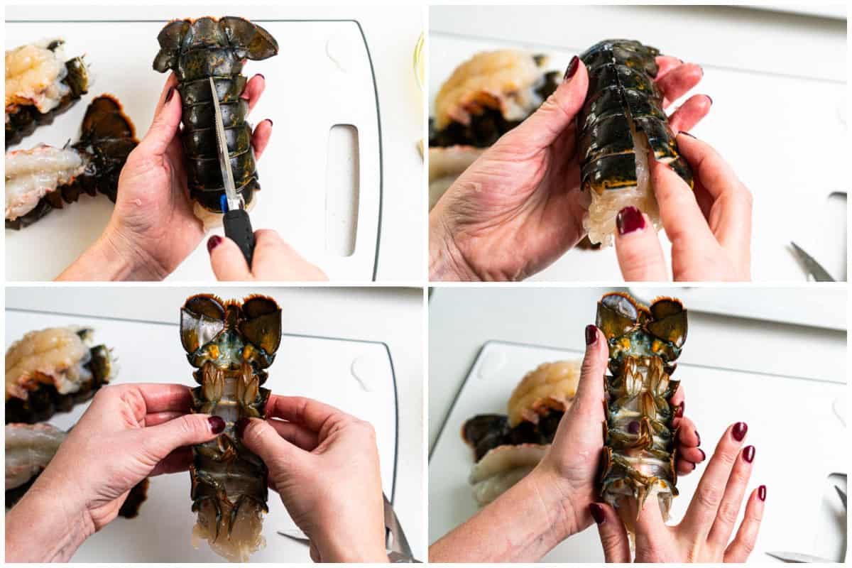 Learn how to butterfly a lobster tail easily at home with nothing but a pair of kitchen shears to crack the shell. 