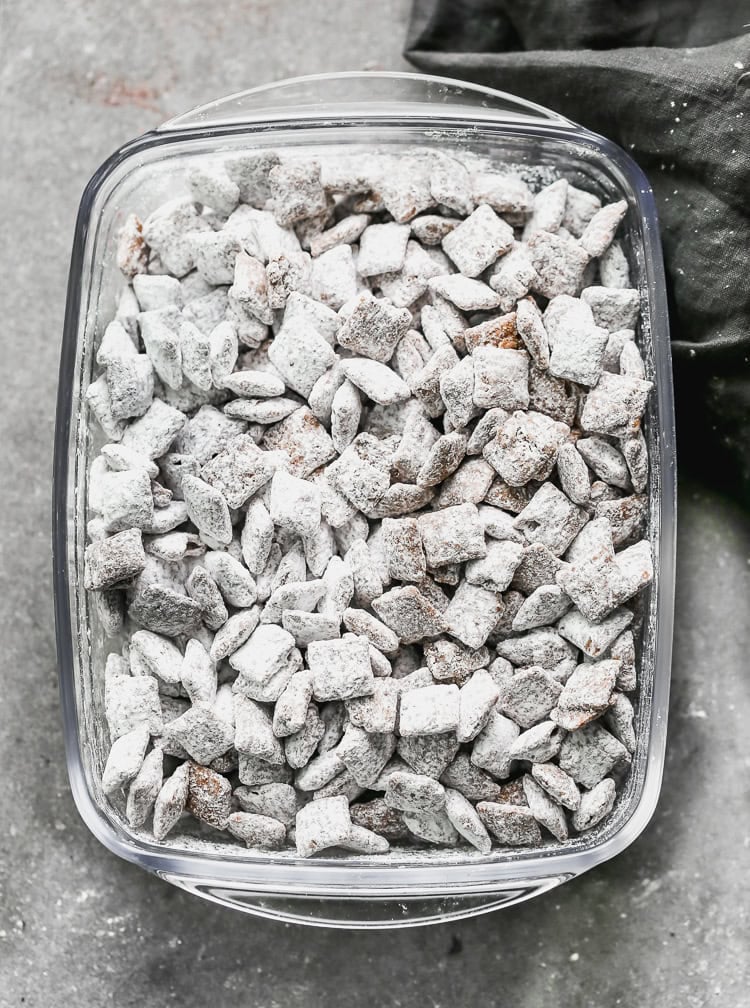 Muddy buddies are a fast, fun, and festive snack to make with kids during the holidays.