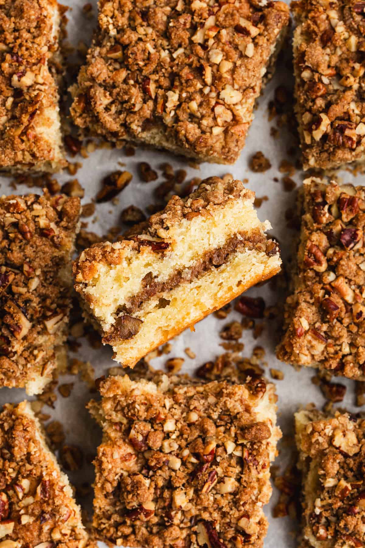 Sour Cream Coffee Cake is tender, buttery, and full of cinnamon streusel in every bite.