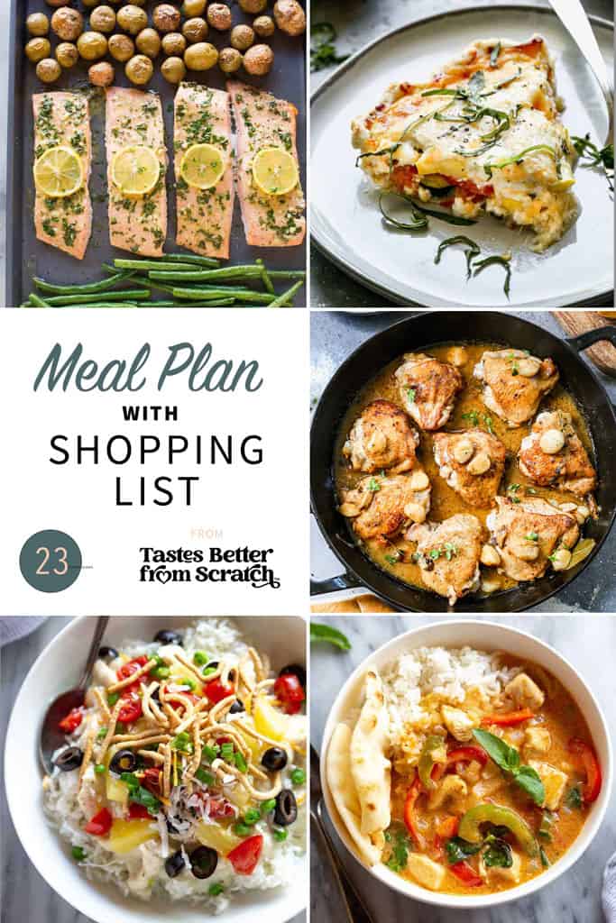 A Collage of 5 recipes from meal plan 23.