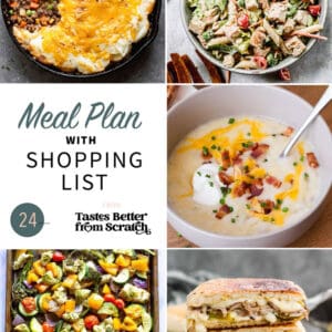 A collage of 5 recipes from meal plan 24.
