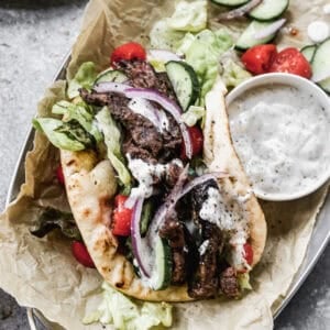These homemade Beef Gyros are just as satisfying as your favorite Greek takeout.