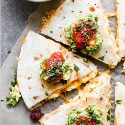 Breakfast Quesadillas are cheesy, make-ahead breakfasts that reheat quickly for busy mornings.