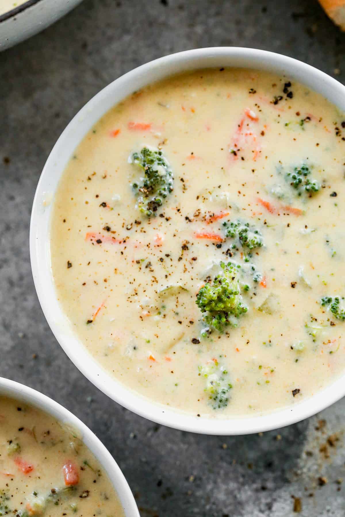 This broccoli cheese soup makes a creamy, comforting dinner that’s great for chilly nights.