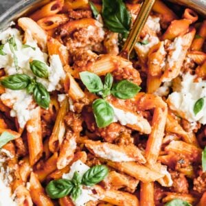 This one pan skillet lasagna turns pantry pasta and cheese into a satisfying, easy dinner with minimal cleanup.