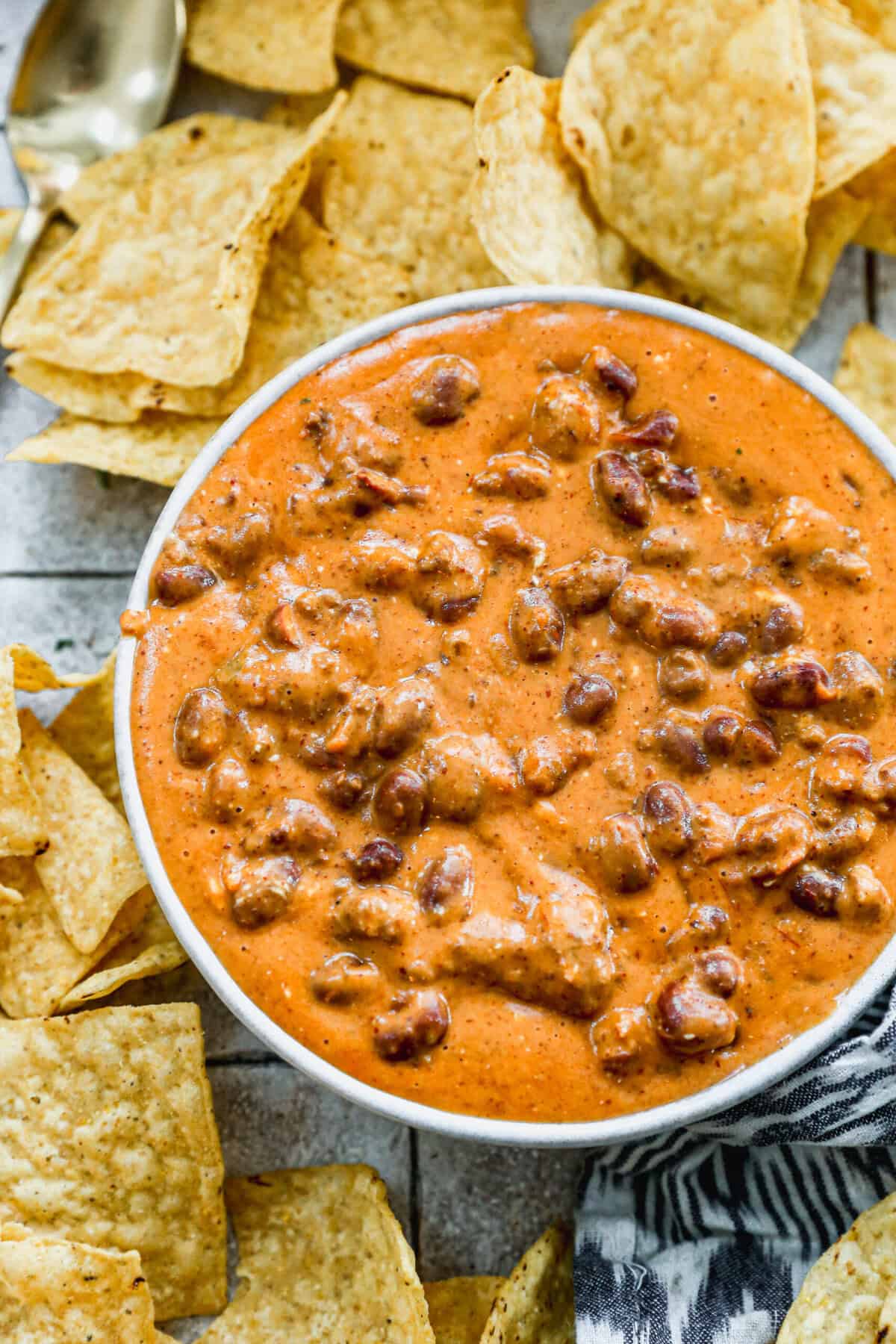 Chilli Cheese Dip is great for feeding a hungry crowd and stays warm in a slow cooker all game long.