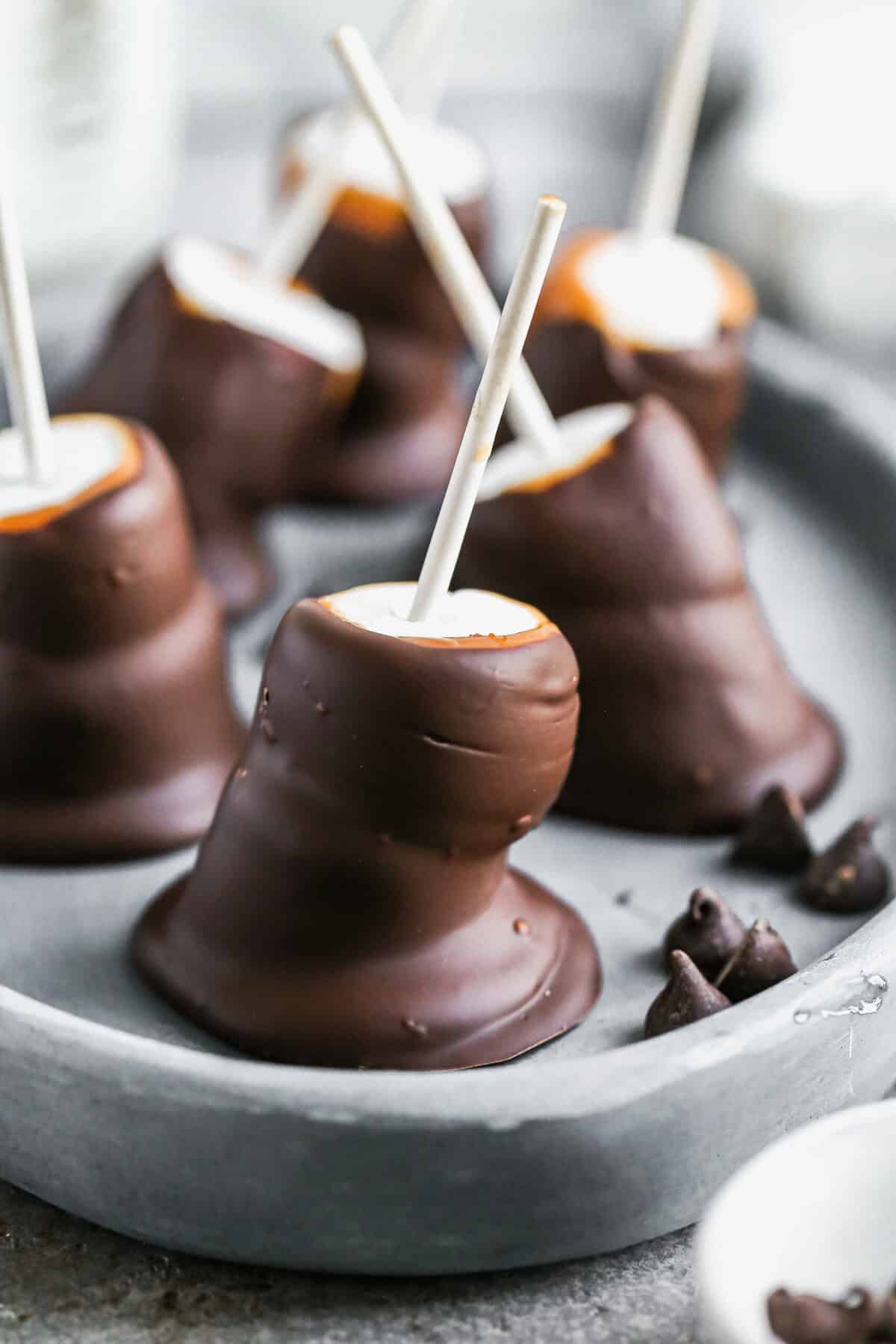 These chocolate covered marshmallows add a playful, simple sweet treat to any dessert spread.