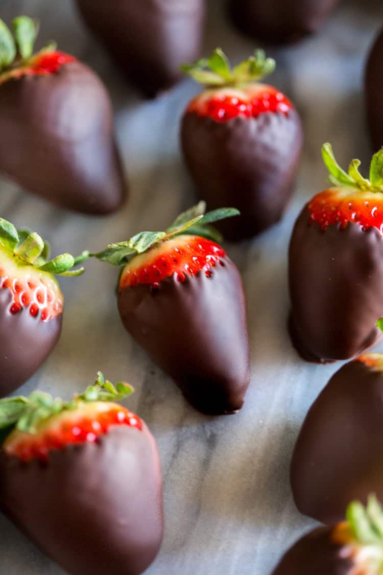 These chocolate covered strawberries offer a sweet, homemade treat perfect for gifting or dessert after dinner.