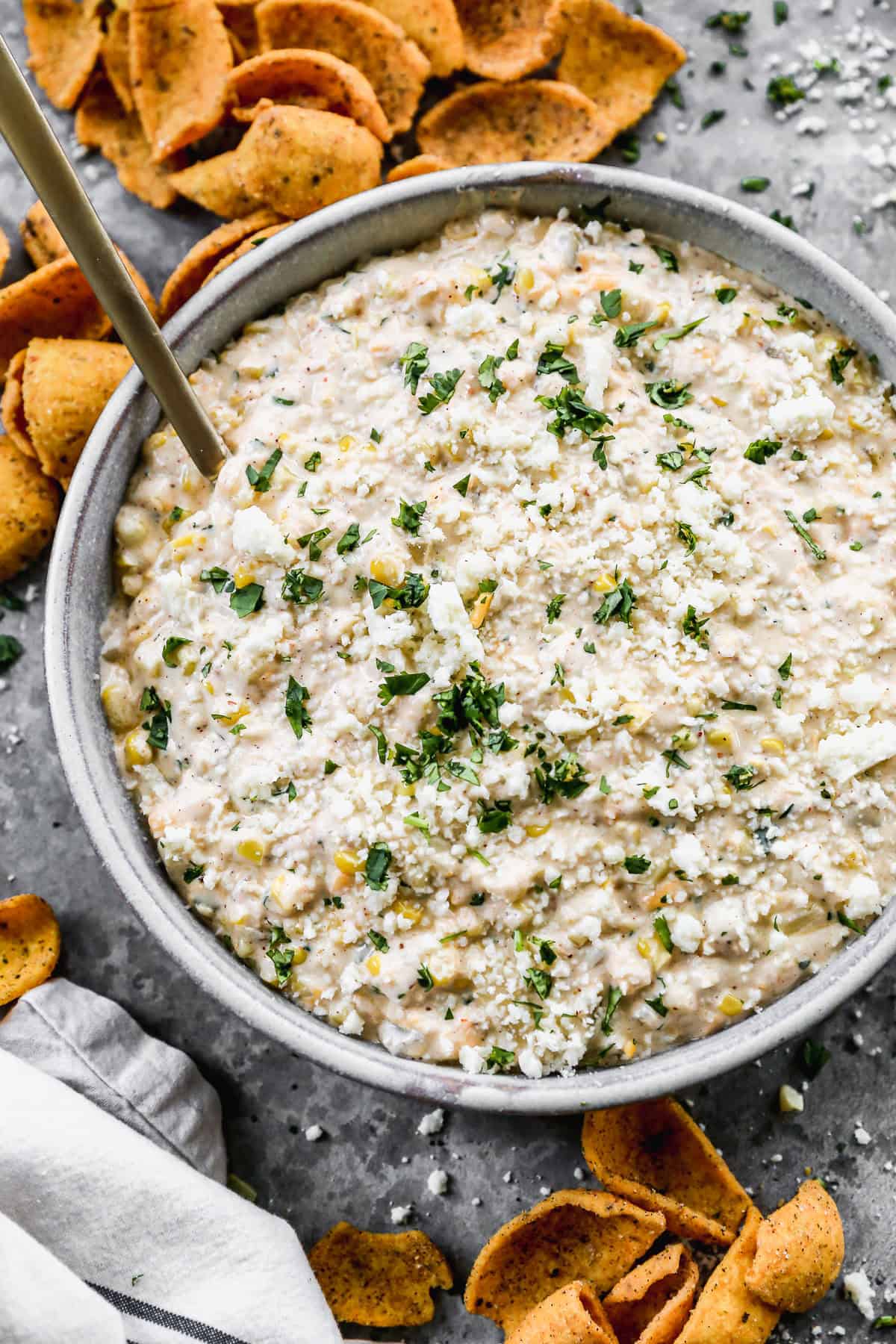 Street Corn Dip is a fun twist that brings heat and creaminess to any Super Bowl appetizer spread.