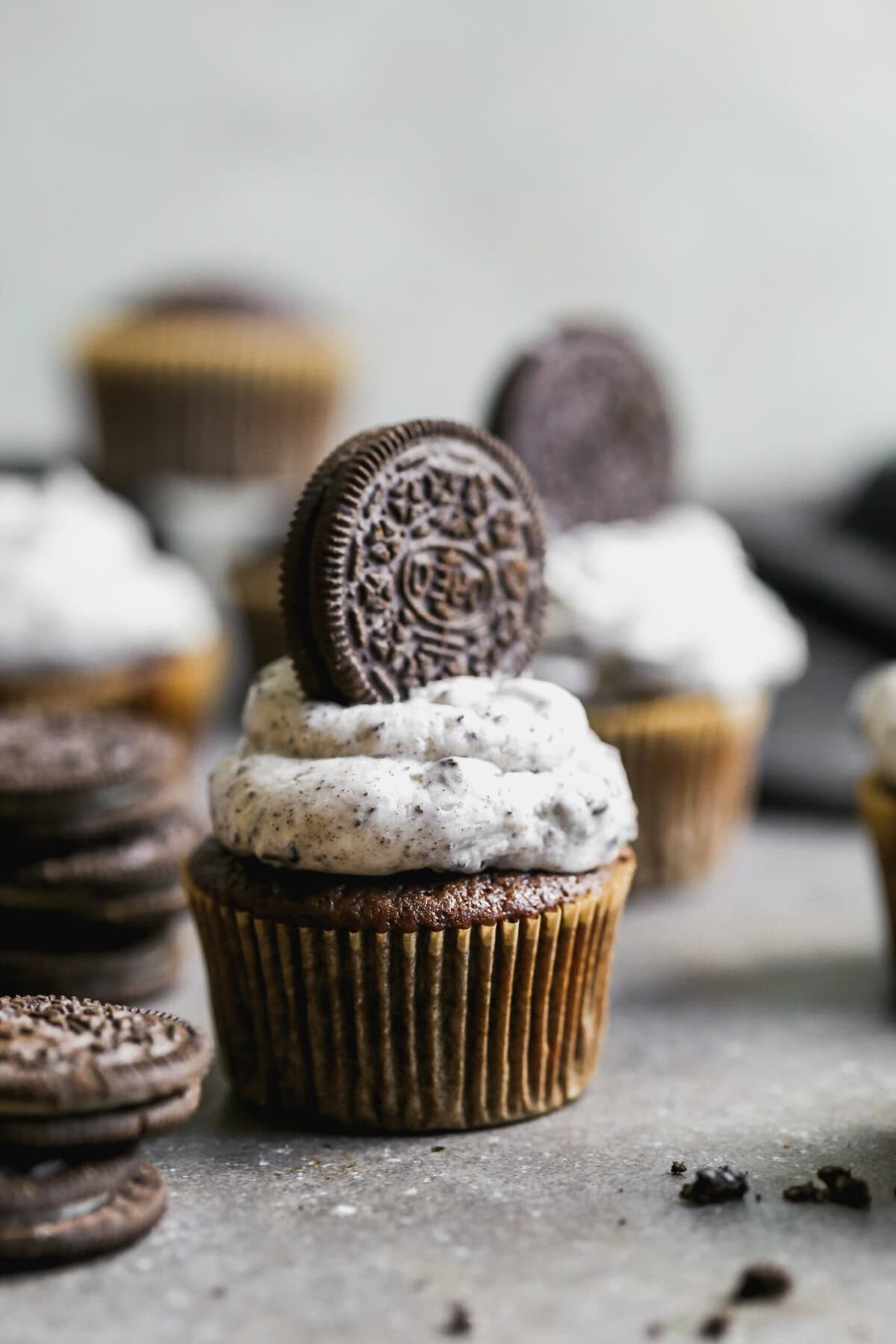 These Oreo cupcakes are rich, chocolate-filled, and topped with cookies-and-cream frosting for a fun dessert twist.
