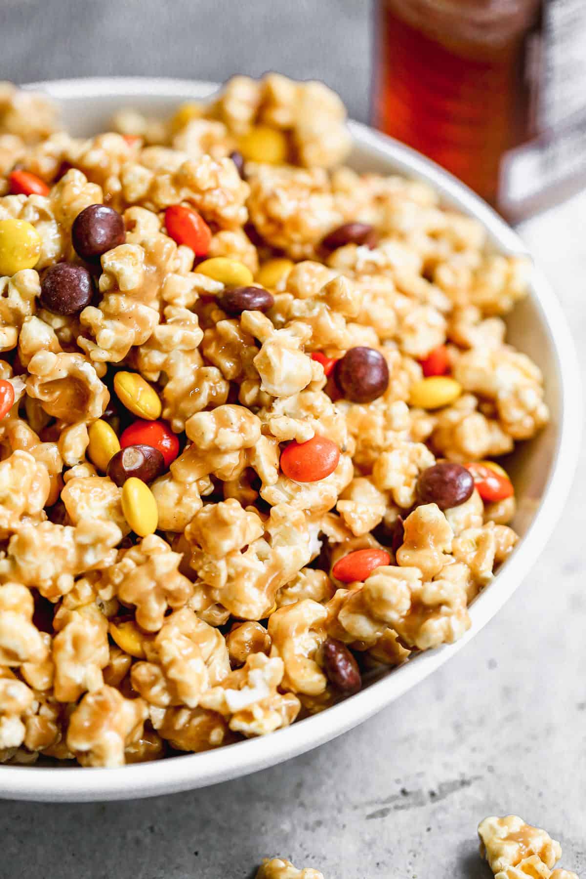 Peanut Butter Popcorn is a simple make-ahead treat that’s easy to portion and totally kid-friendly.
