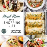 A collage of 5 recipes from meal plan 211.
